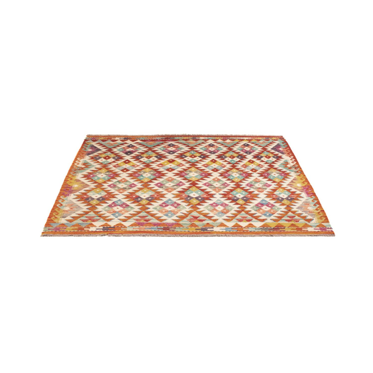 Kelim Rug - Splash square  - 152 x 152 cm - multicolored