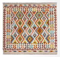 Kelim Rug - Splash square  - 154 x 143 cm - multicolored