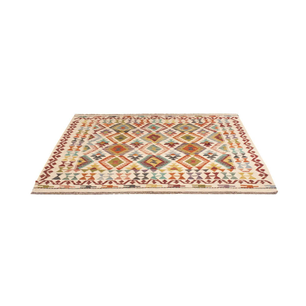 Kelim Rug - Splash square  - 154 x 143 cm - multicolored