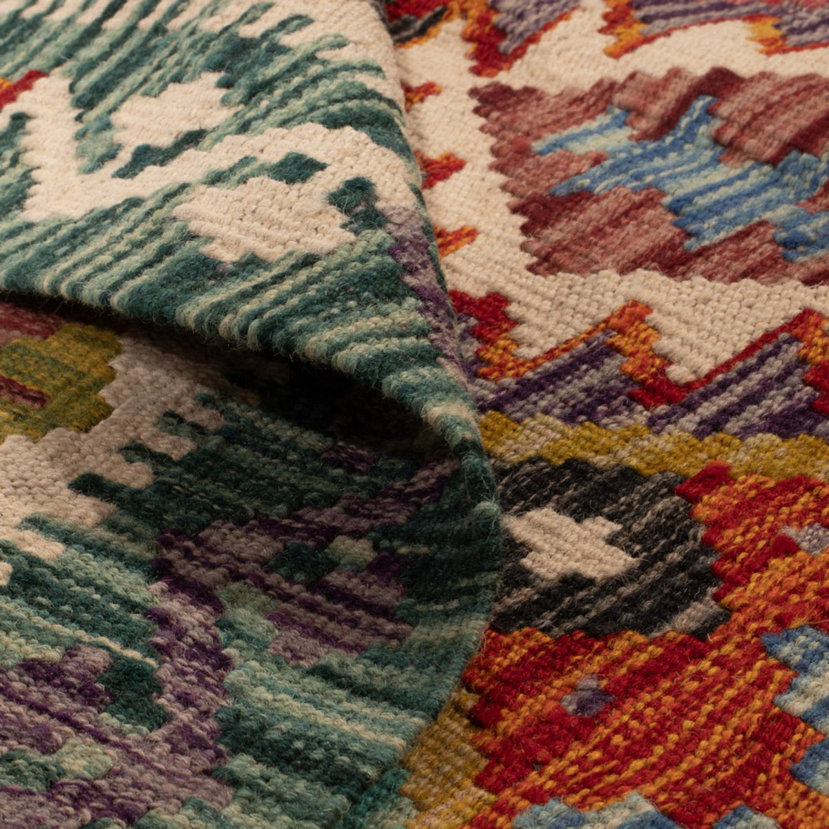 Kelim Rug - Splash square  - 154 x 154 cm - multicolored