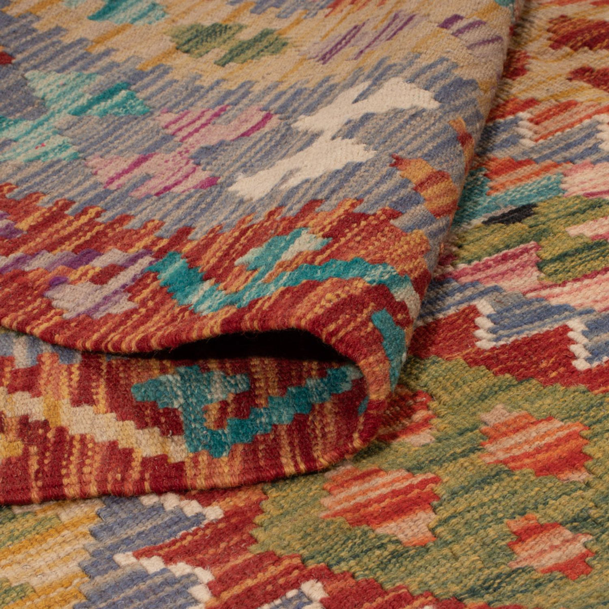 Kelim Rug - Splash - 204 x 148 cm - multicolored