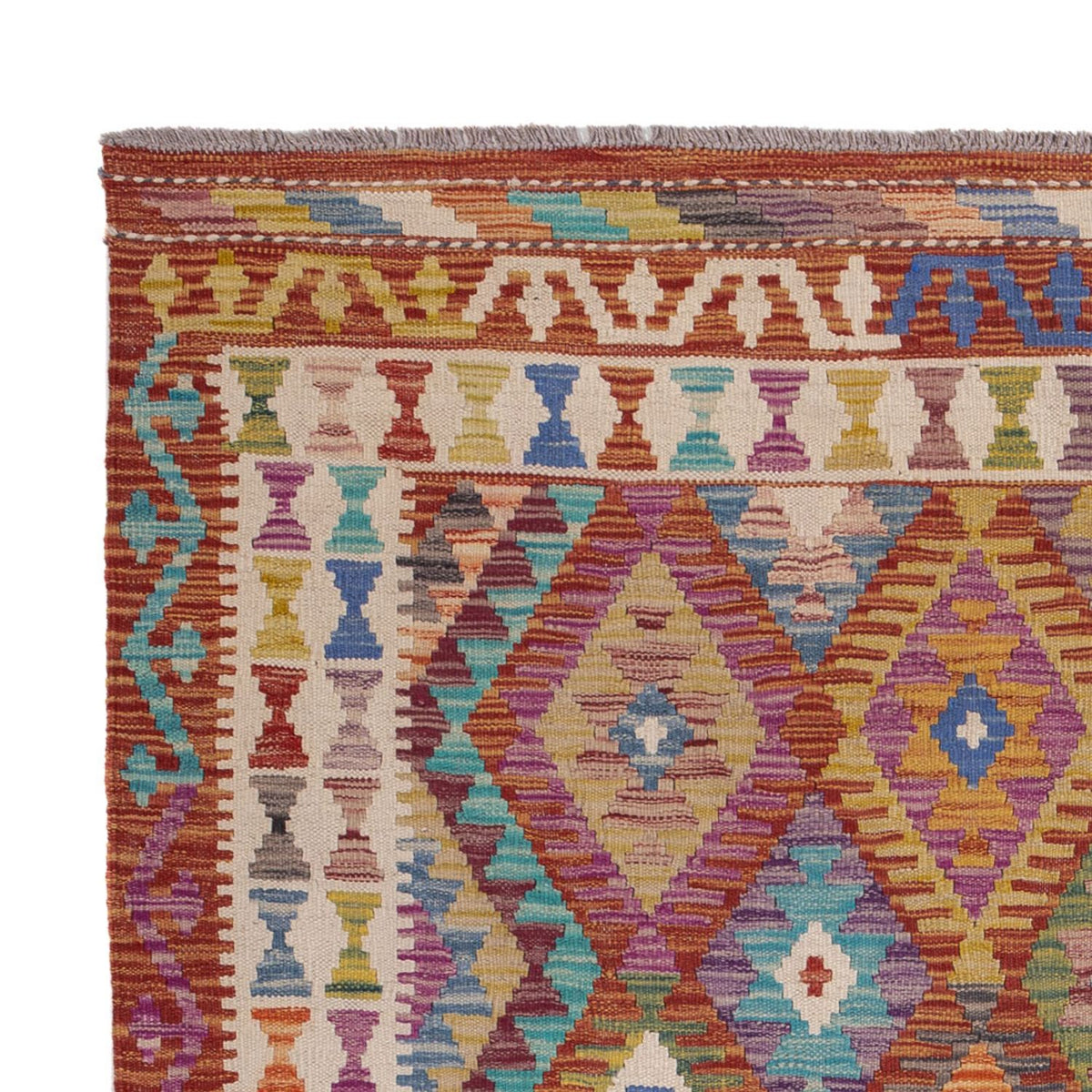 Kelim Rug - Splash - 198 x 156 cm - multicolored