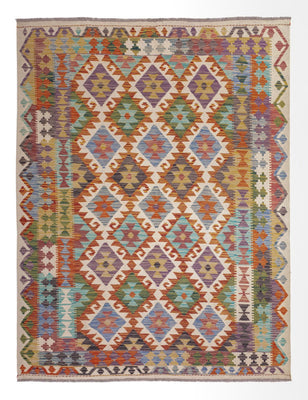 Kelim Rug - Splash - 201 x 153 cm - multicolored