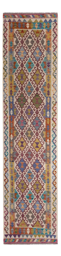 Runner Kelim Rug - Splash - 301 x 79 cm - multicolored