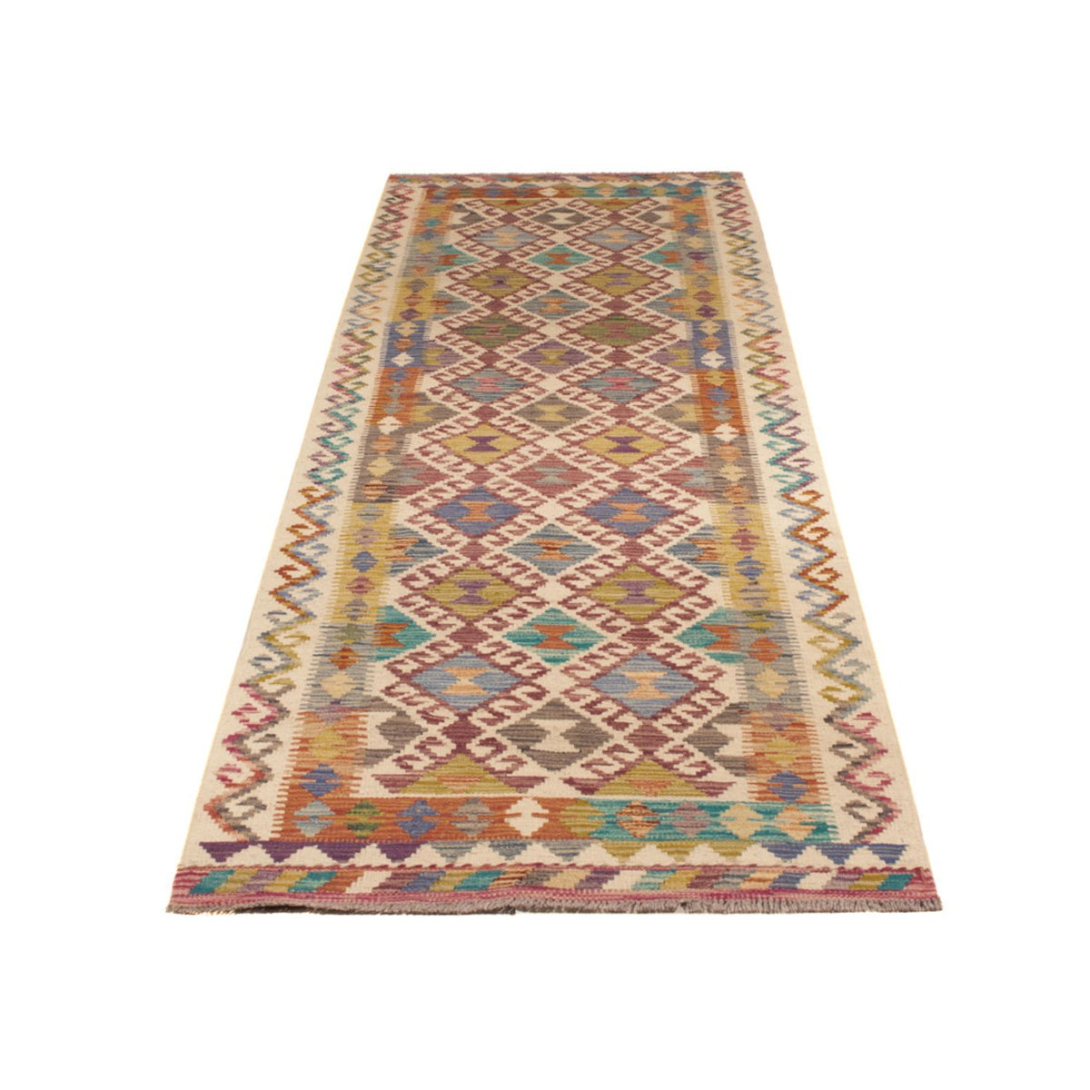 Runner Kelim Rug - Splash - 301 x 79 cm - multicolored