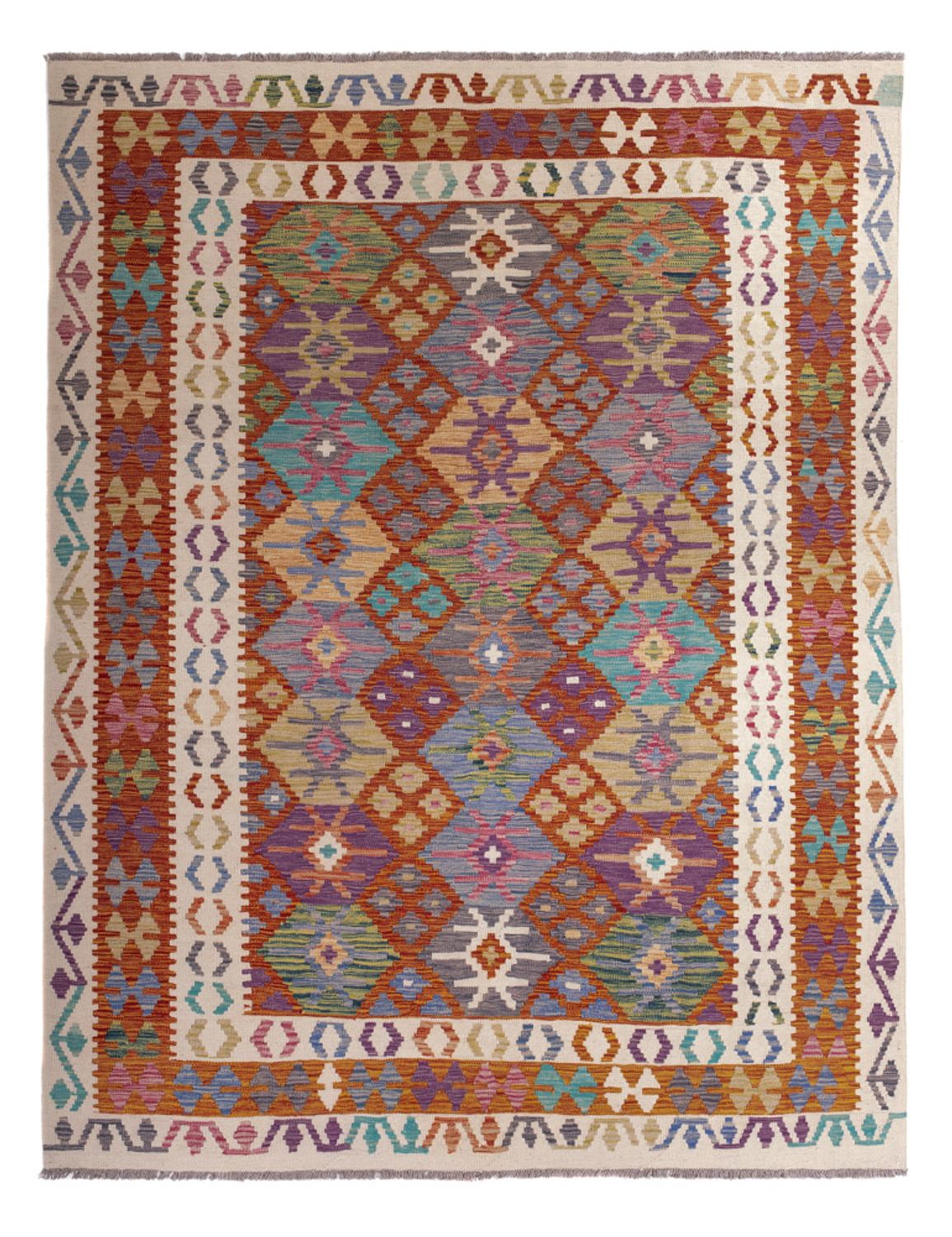 Kelim Rug - Splash - 247 x 195 cm - multicolored