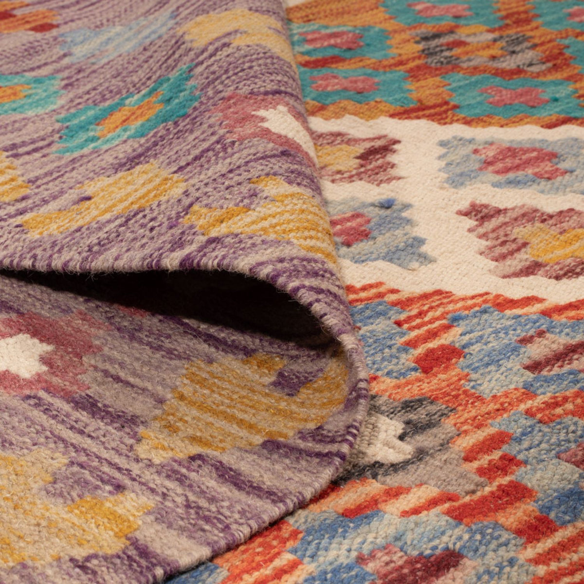 Kelim Rug - Splash - 255 x 205 cm - multicolored