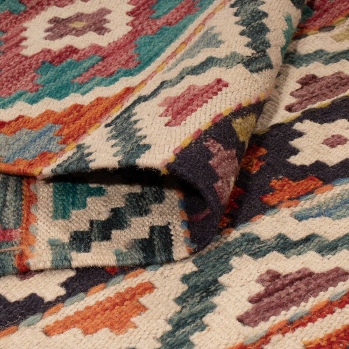 Kelim Rug - Splash - 198 x 152 cm - multicolored