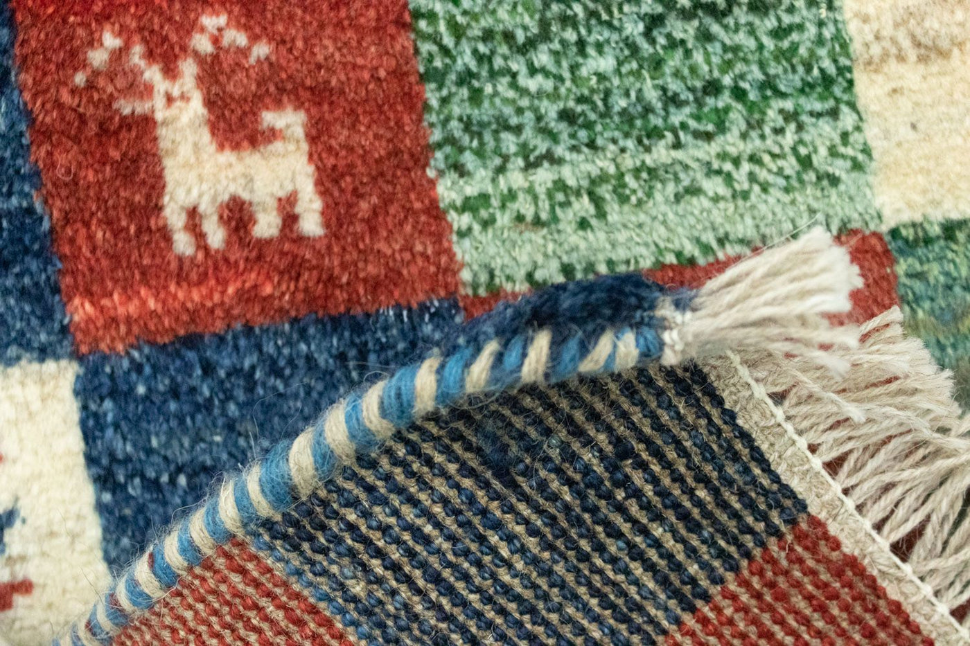 Persian Gabbeh Rug 60x40cm - Perserteppich Wollteppich