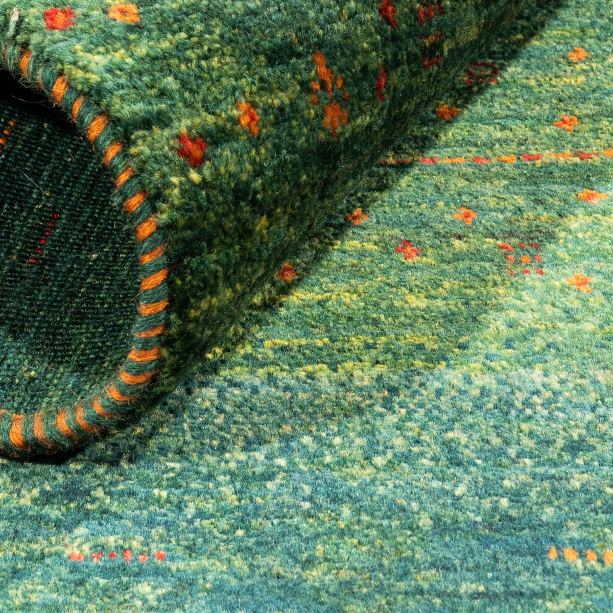 Gabbeh Rug - Loribaft Perser - 110 x 82 cm - green