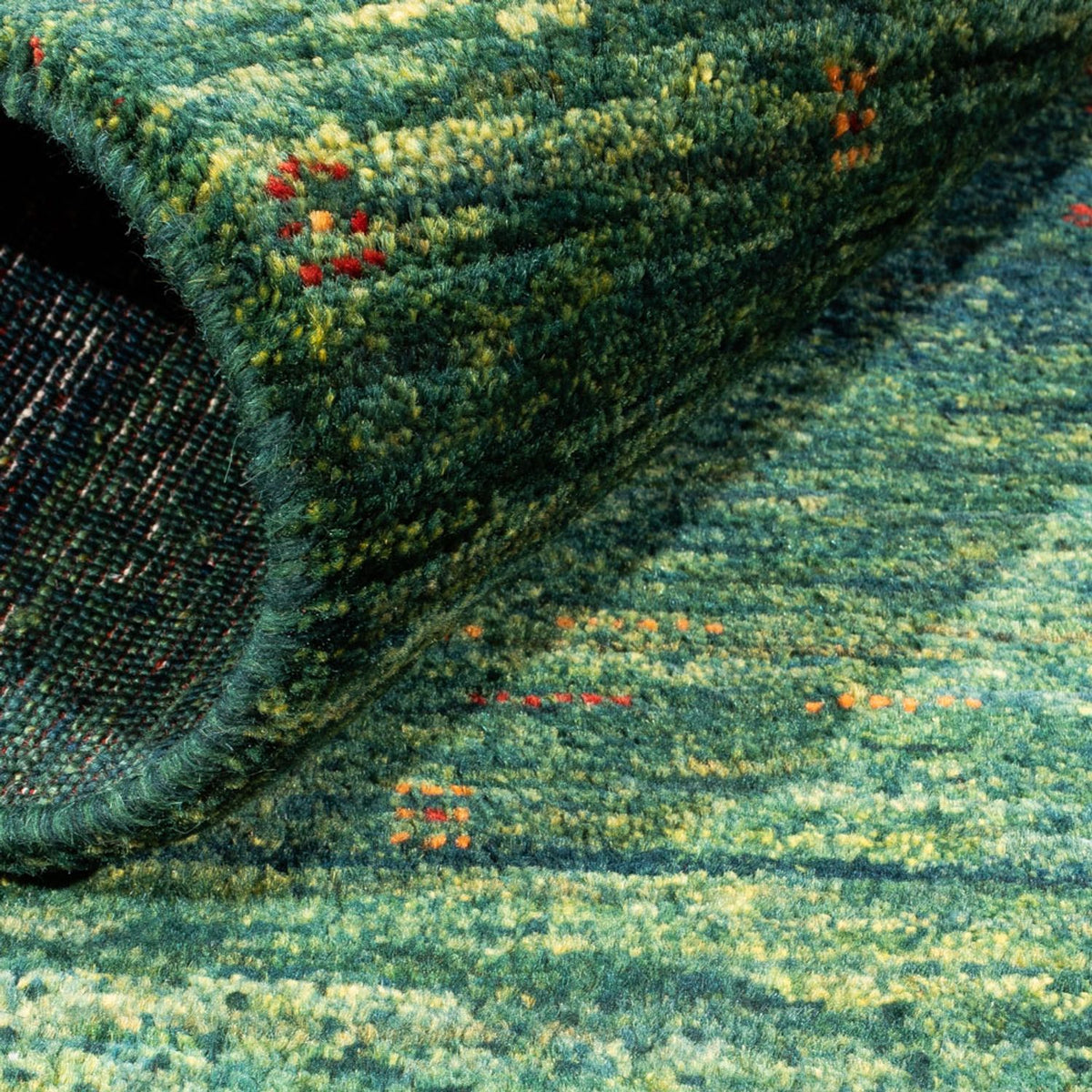 Gabbeh Rug - Loribaft Perser - 110 x 81 cm - green