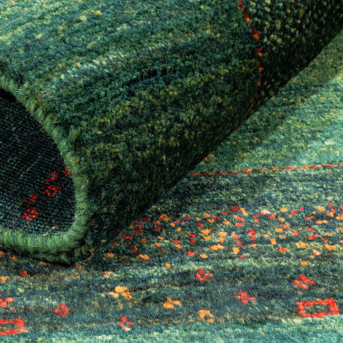 Gabbeh Rug - Loribaft Perser - 110 x 86 cm - green