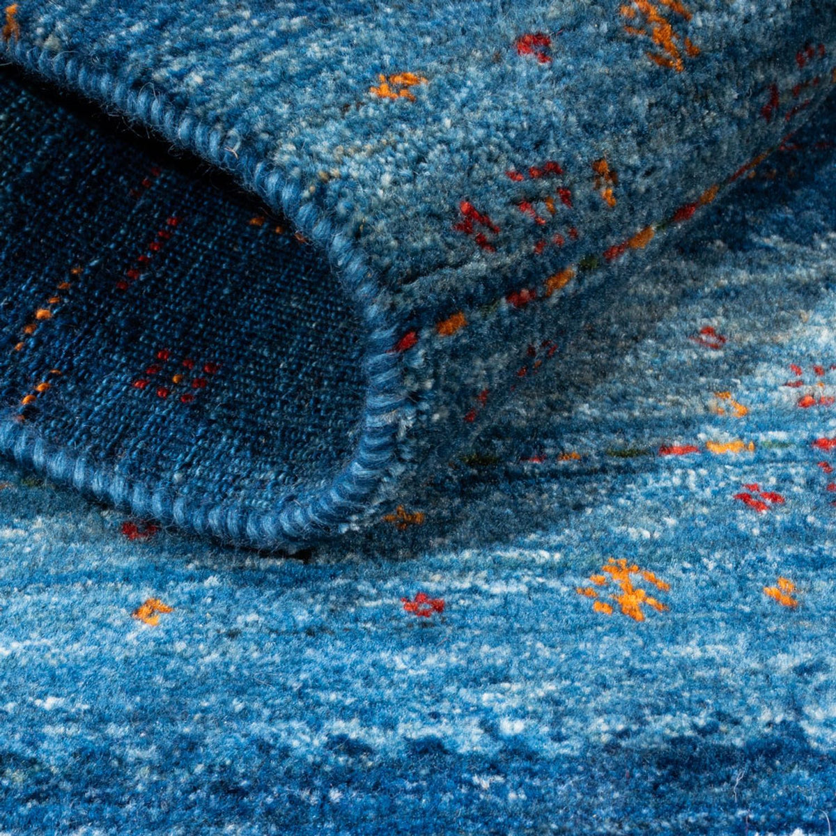 Gabbeh Rug - Loribaft Perser - 112 x 100 cm - blue