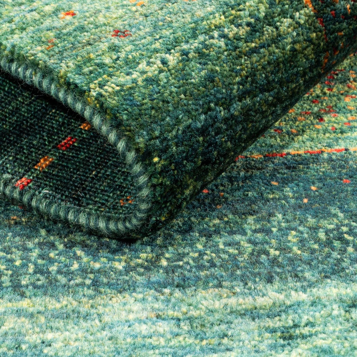 Gabbeh Rug - Loribaft Perser - 111 x 83 cm - green
