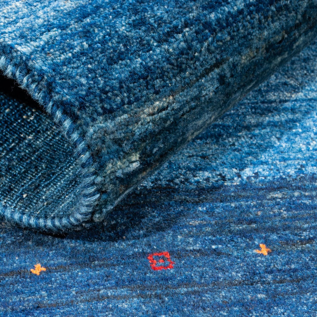 Gabbeh Rug - Loribaft Perser - 108 x 88 cm - blue