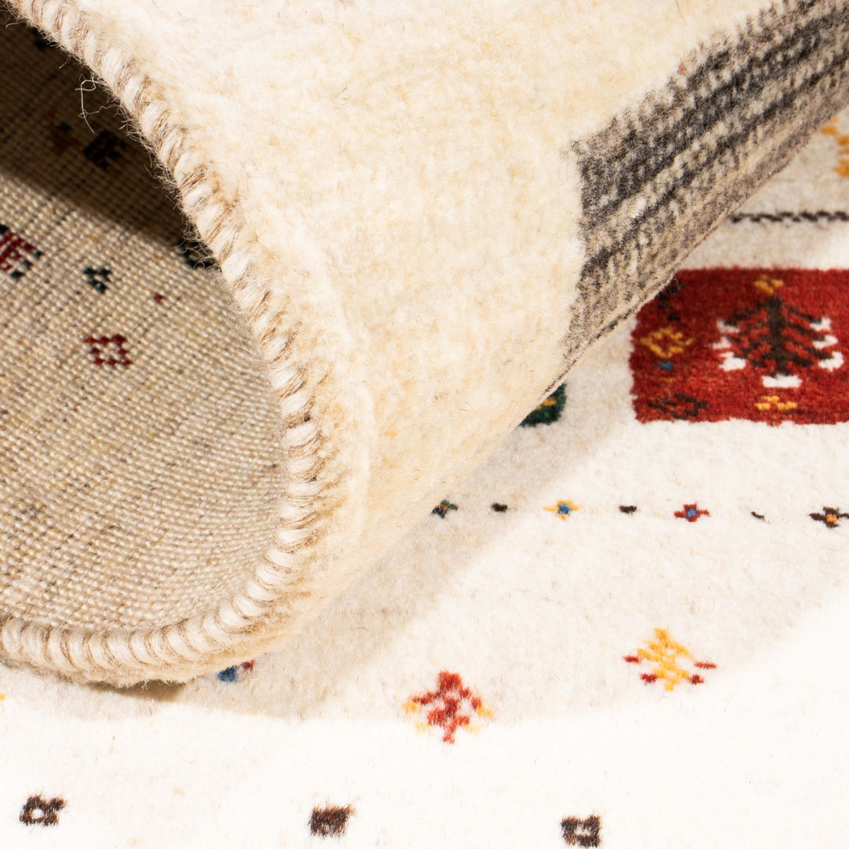 Gabbeh Rug - Loribaft Perser - Royal - 122 x 78 cm - cream