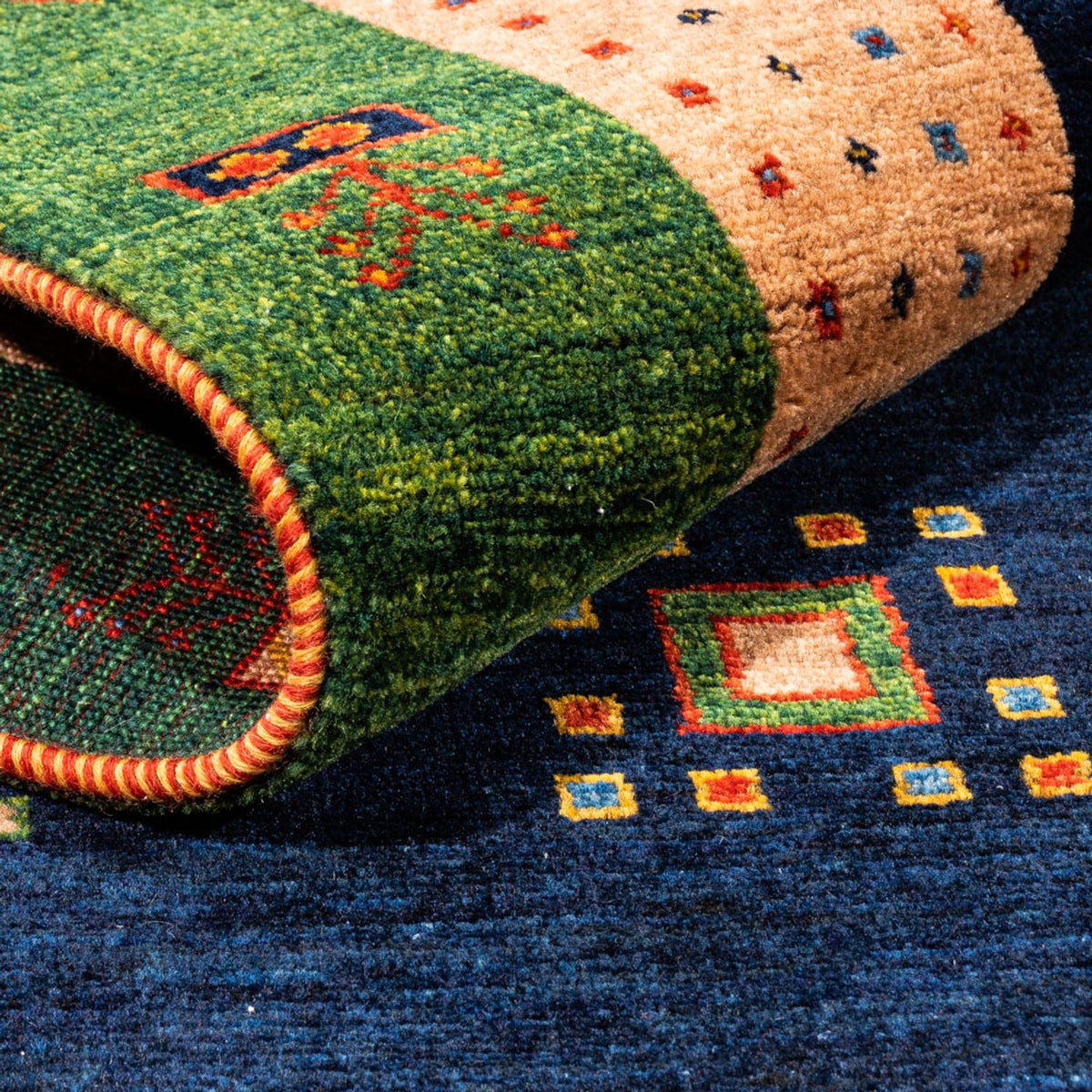 Runner Gabbeh Rug - Perser - 202 x 82 cm - dark blue