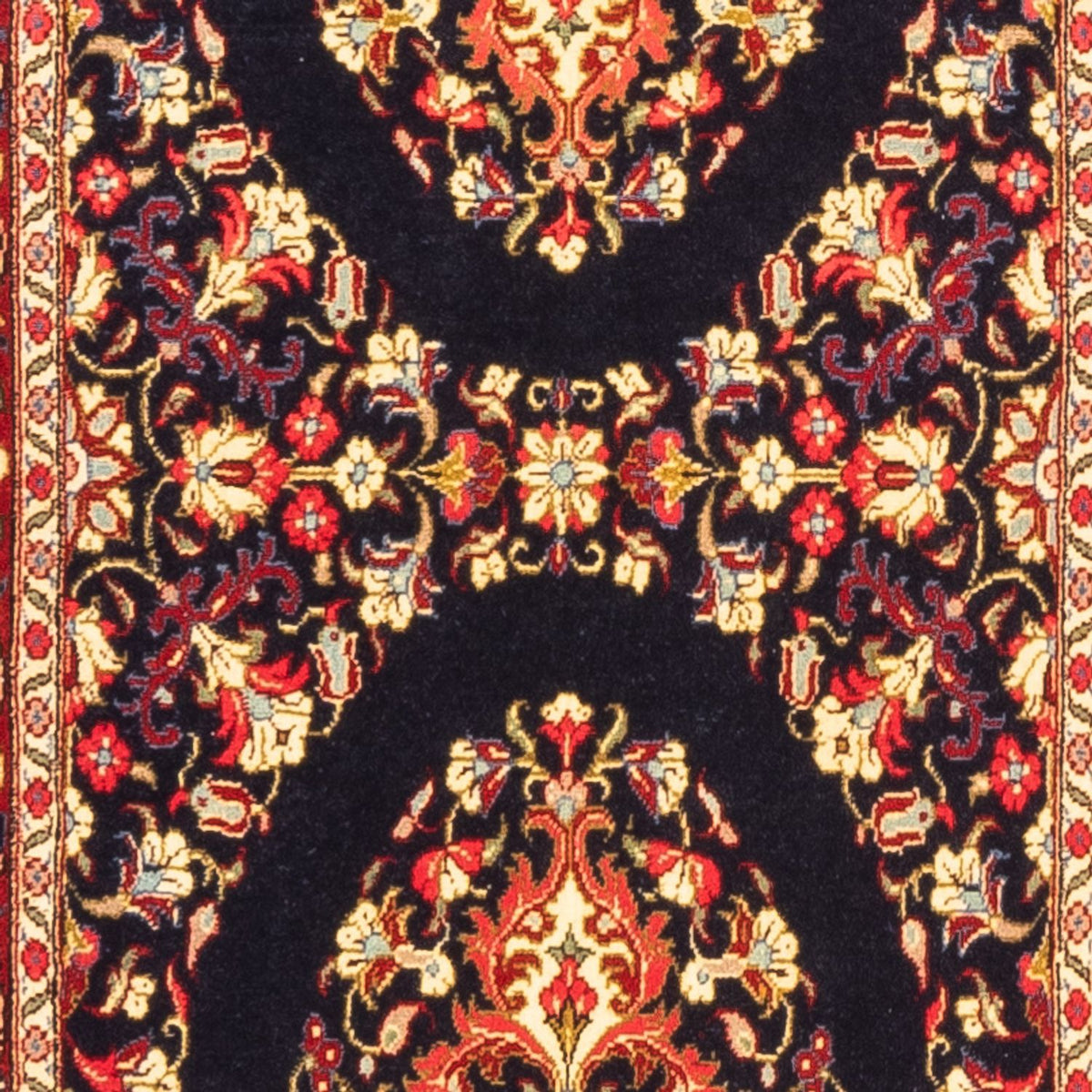 Runner Perser Rug - Ghom - 217 x 63 cm - dark blue