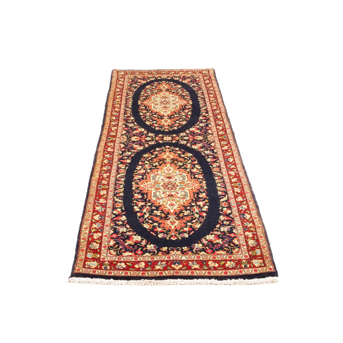Runner Perser Rug - Ghom - 217 x 63 cm - dark blue