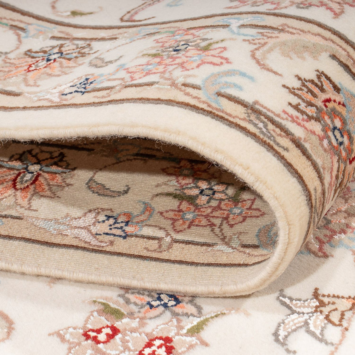 Runner Perser Rug - Tabriz - Royal - 295 x 89 cm - cream