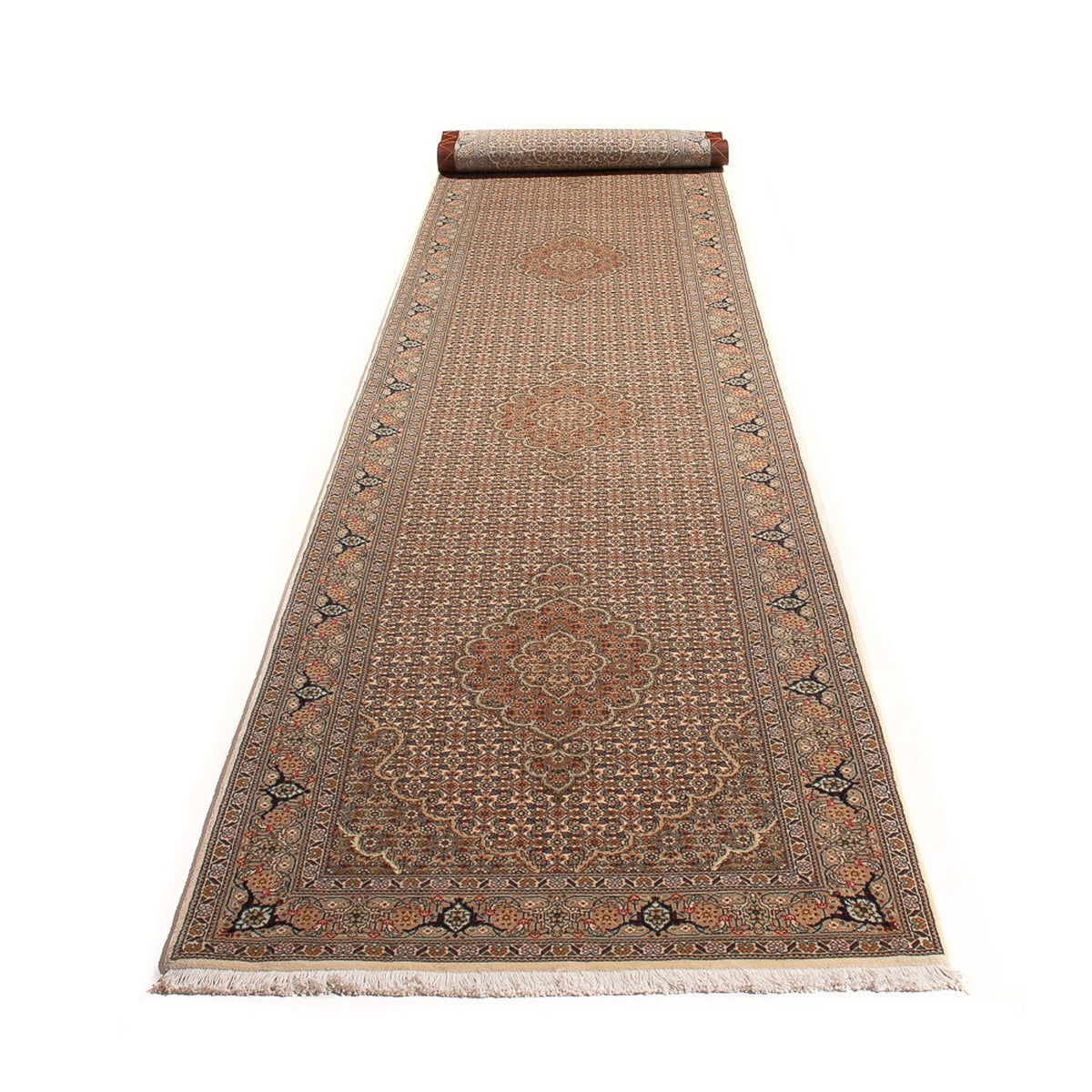 Runner Perser Rug - Tabriz - Royal - 403 x 82 cm - beige
