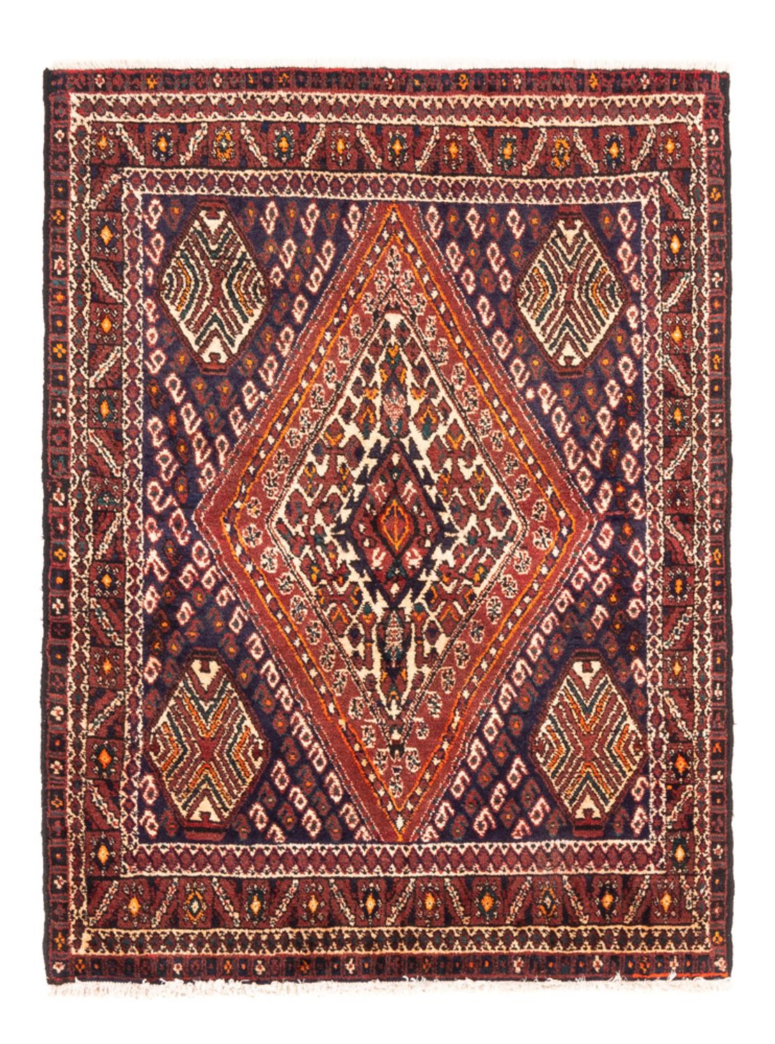 Perser Rug - Nomadic - 127 x 98 cm - bordeaux red