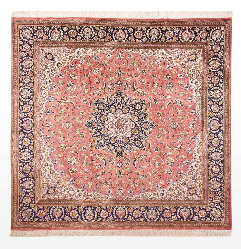 Silk Rug - Ghom Silk - Premium square  - 247 x 247 cm - light red