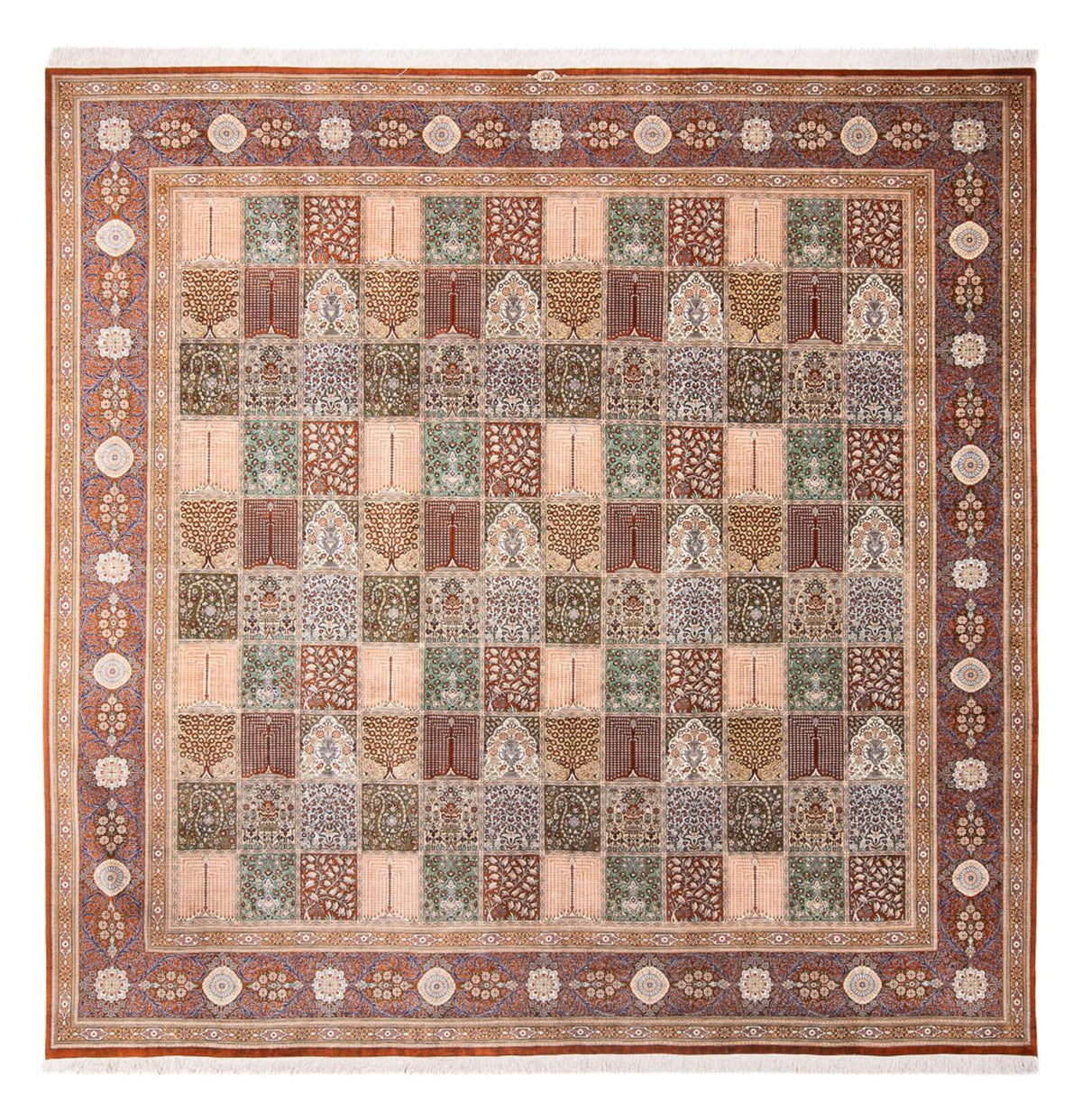 Silk Rug - Ghom Silk - Premium square  - 302 x 297 cm - multicolored