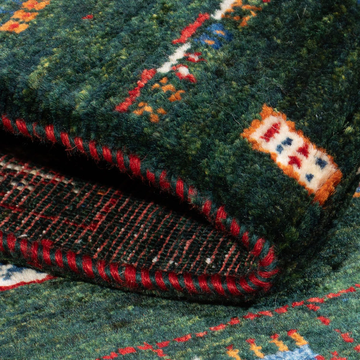 Gabbeh Rug - Loribaft Perser - 136 x 85 cm - dark green