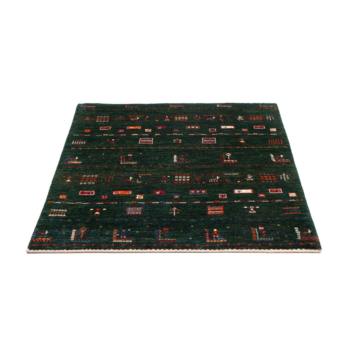 Gabbeh Rug - Loribaft Perser - 136 x 85 cm - dark green