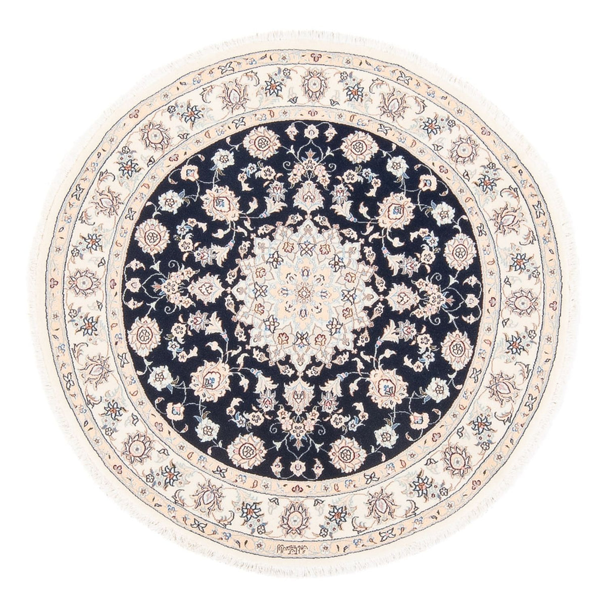 Perser Rug - Nain - Premium round  - 111 x 105 cm - dark blue