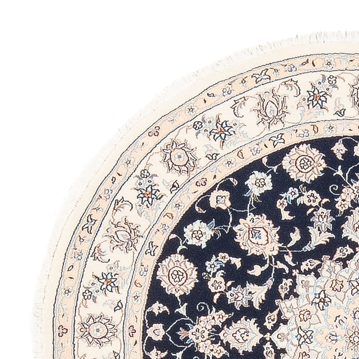 Perser Rug - Nain - Premium round  - 111 x 105 cm - dark blue