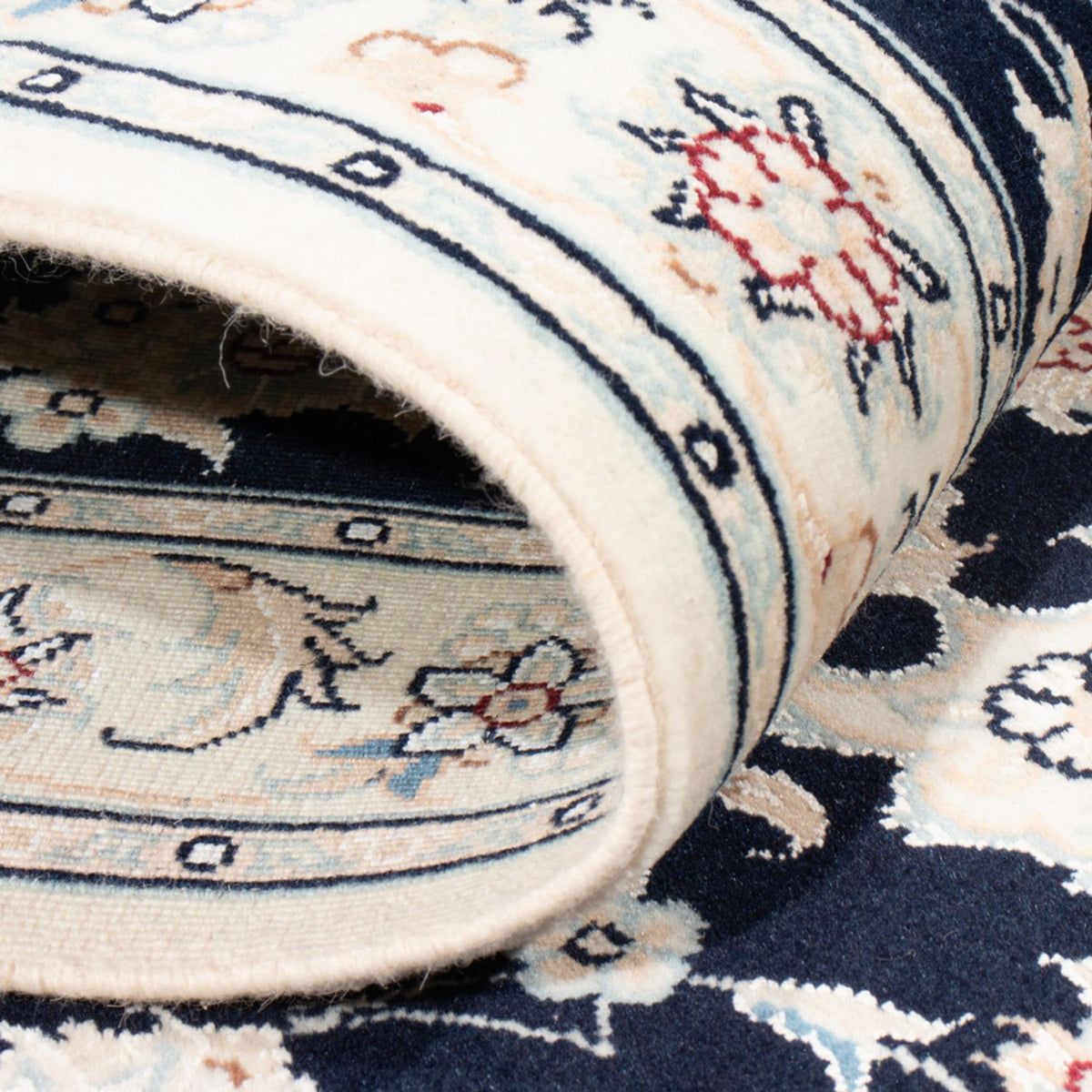 Runner Perser Rug - Nain - Royal - 200 x 80 cm - dark blue