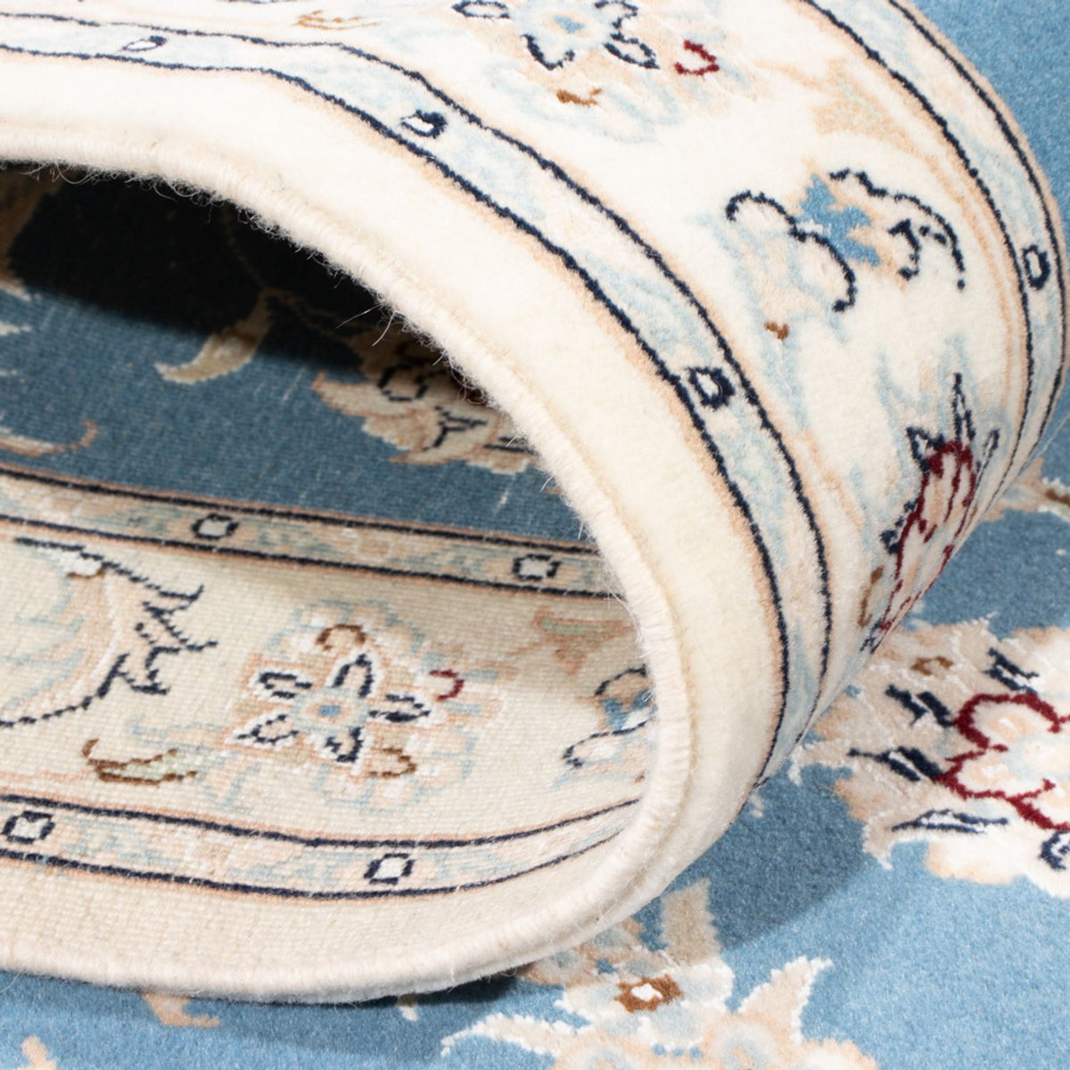 Runner Perser Rug - Nain - Royal - 200 x 80 cm - light blue