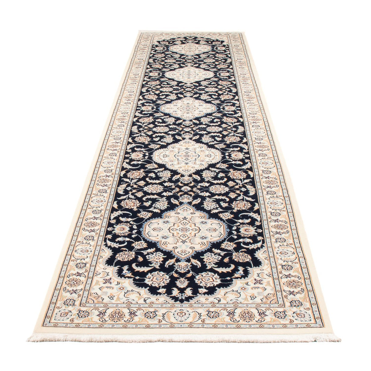 Runner Perser Rug - Nain - Premium - 400 x 90 cm - dark blue