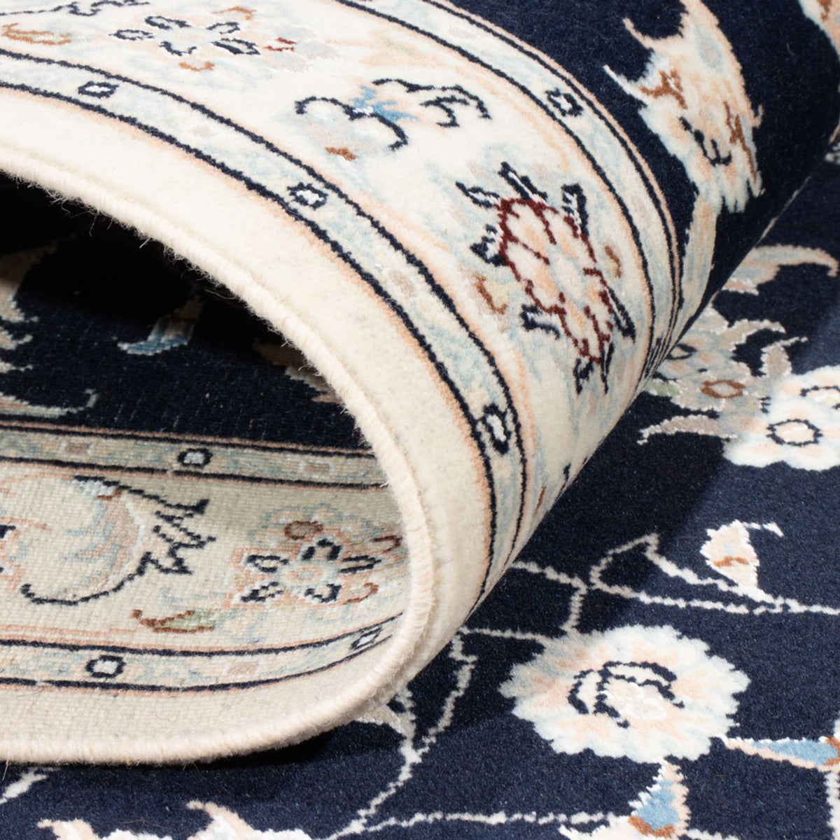 Runner Perser Rug - Nain - Royal - 194 x 80 cm - dark blue