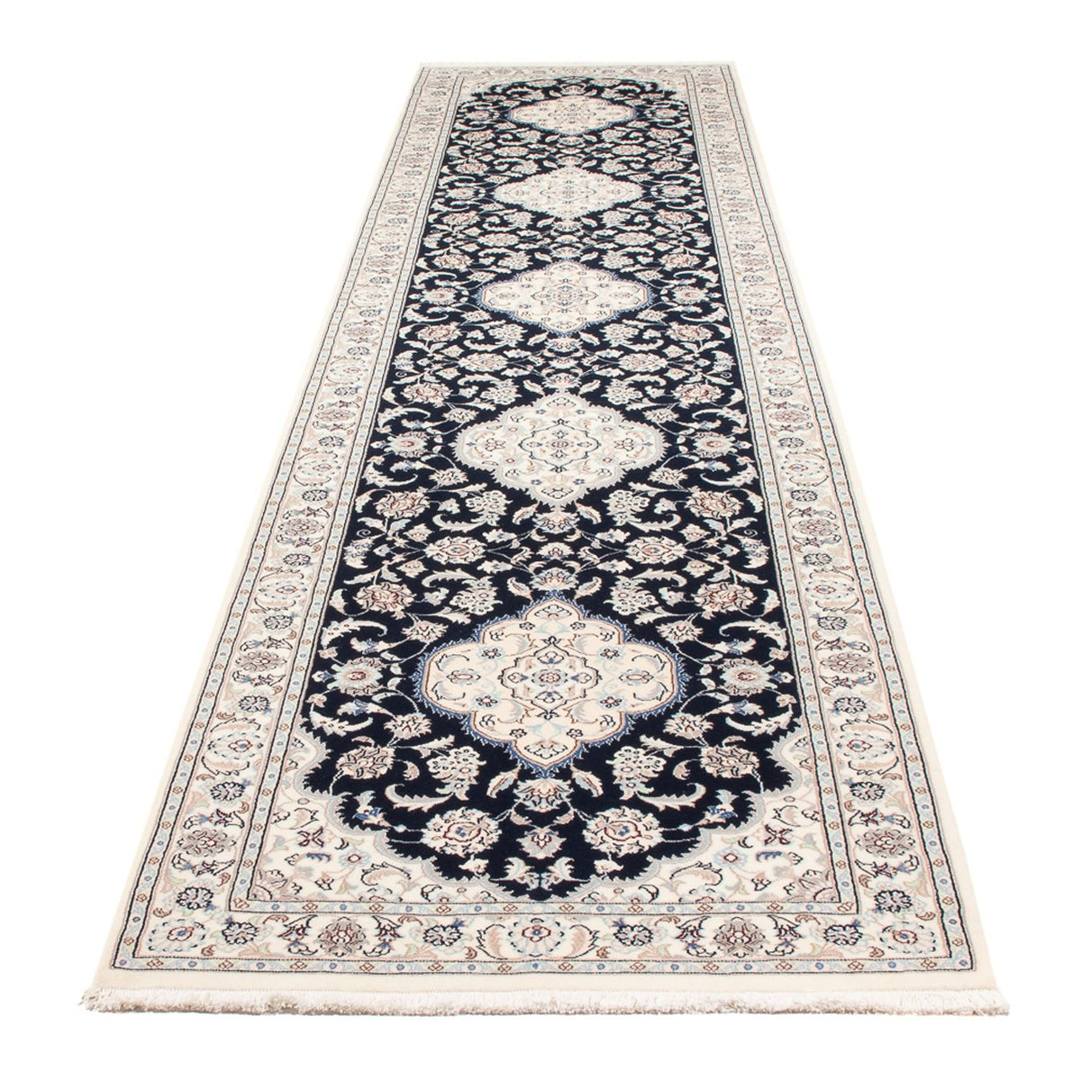 Runner Perser Rug - Nain - Premium - 392 x 87 cm - dark blue