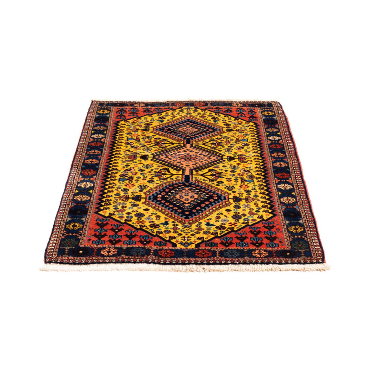 Perser Rug - Nomadic - 132 x 85 cm - yellow