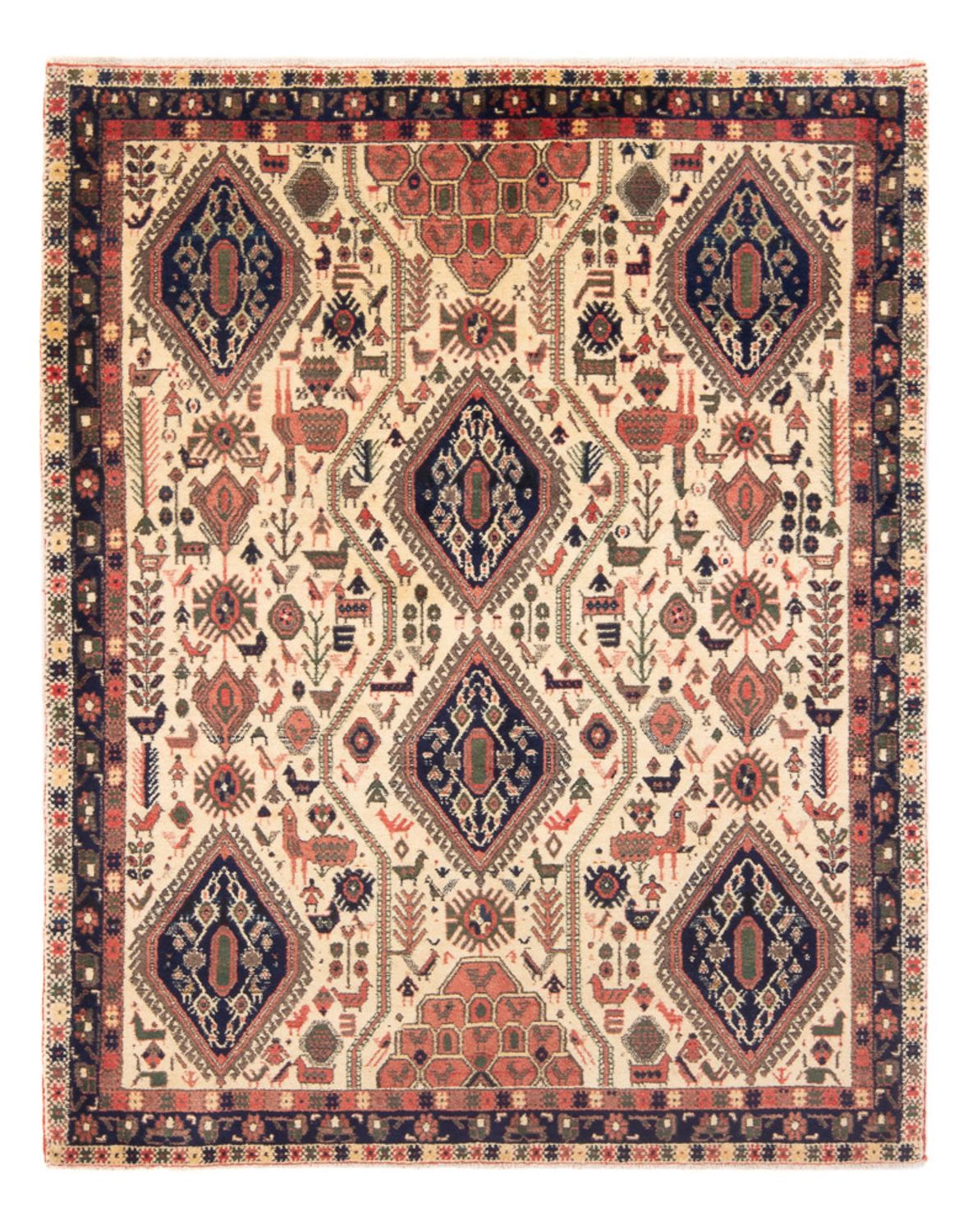 Perser Rug - Nomadic - 178 x 140 cm - cream