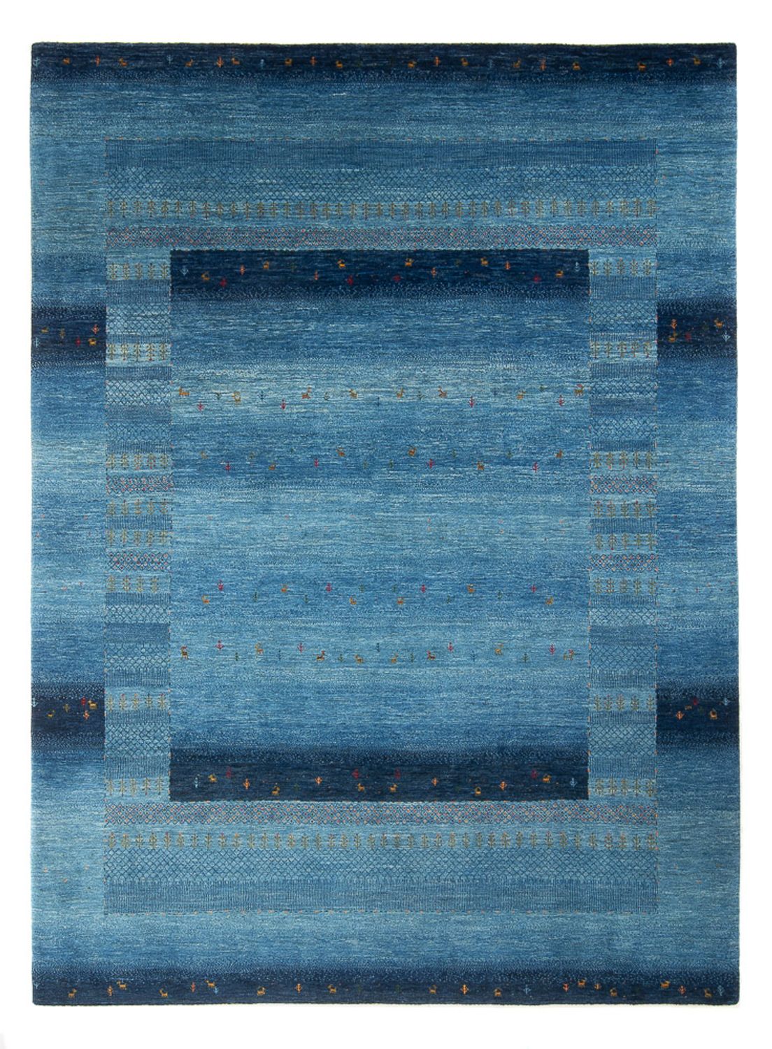 Gabbeh Rug - Loribaft Perser - 300 x 214 cm - sea blue