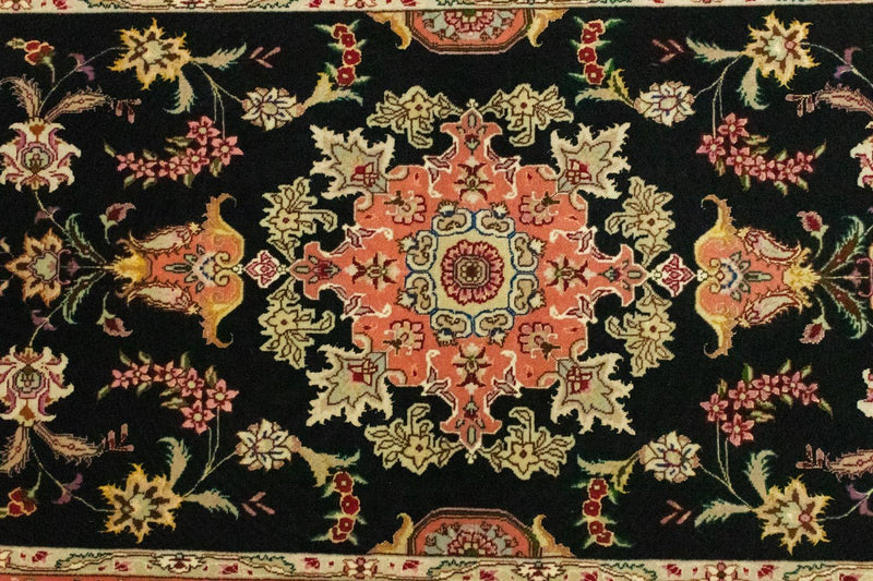 Runner Perser Rug - Tabriz - Royal - 215 x 83 cm - black