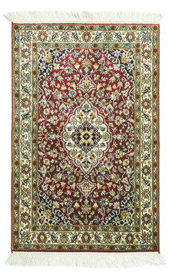 Silk Rug - Kashmir Silk - 95 x 63 cm - red