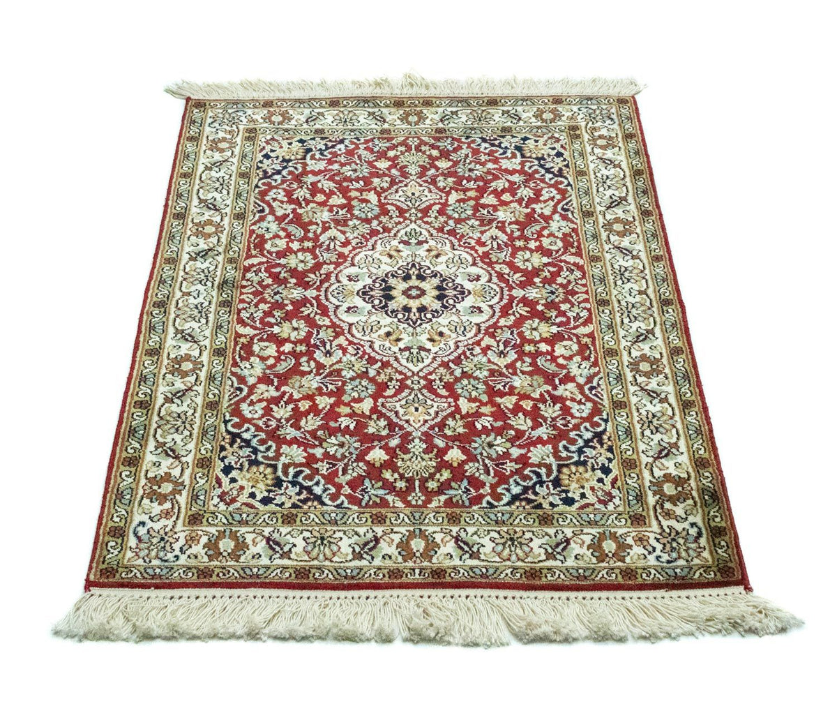 Silk Rug - Kashmir Silk - 95 x 63 cm - red