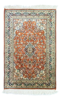 Silk Rug - Kashmir Silk - 94 x 63 cm - rust
