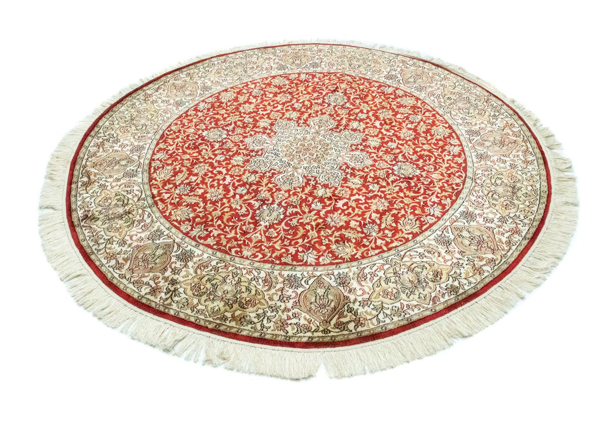 Silk Rug - Kashmir Silk square  - 158 x 150 cm - red