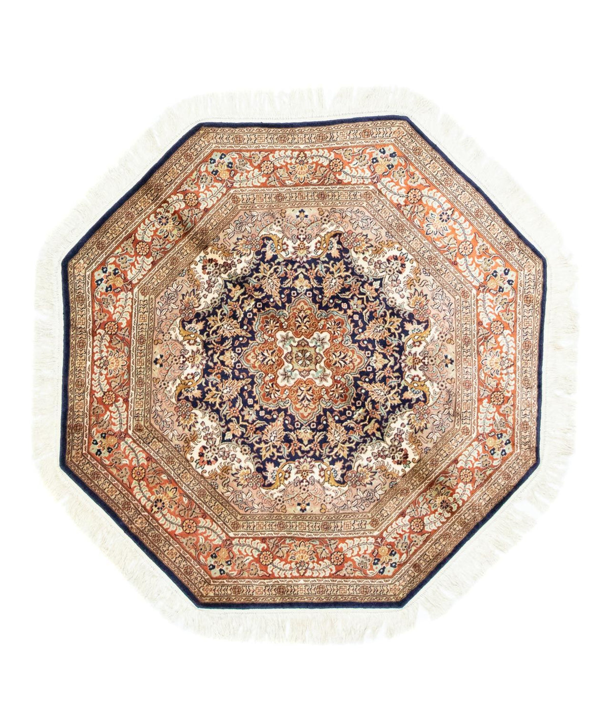 Silk Rug - Kashmir Silk other shape  - 127 x 125 cm - blue