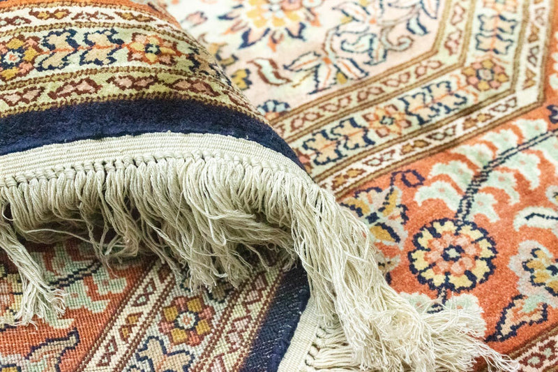 Silk Rug - Kashmir Silk other shape  - 127 x 125 cm - blue