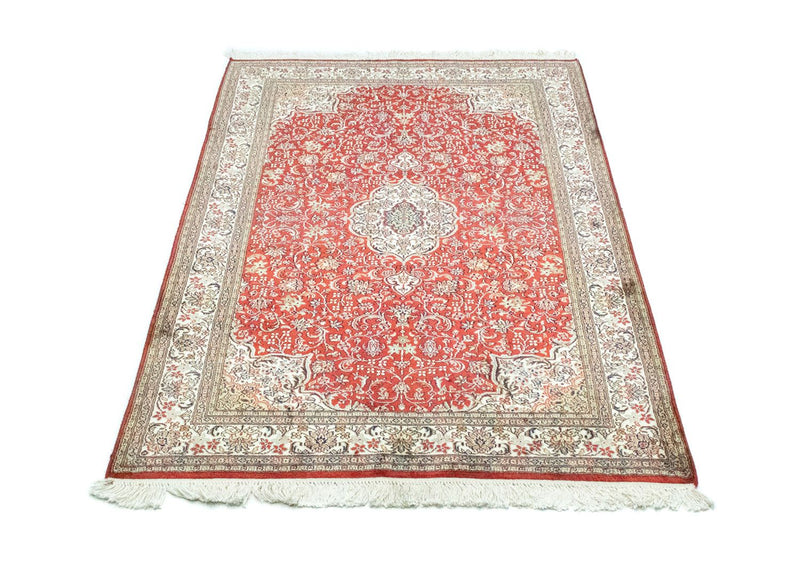 Silk Rug - Kashmir Silk - 159 x 100 cm - red