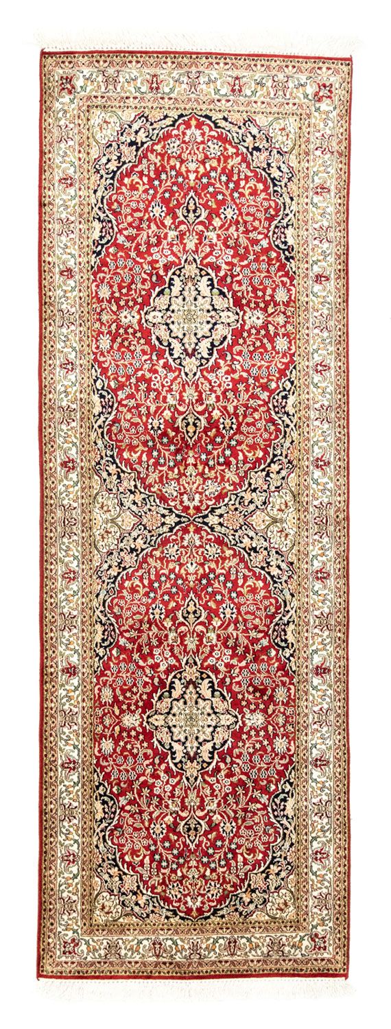 Runner Silk Rug - Kashmir Silk - 237 x 80 cm - red