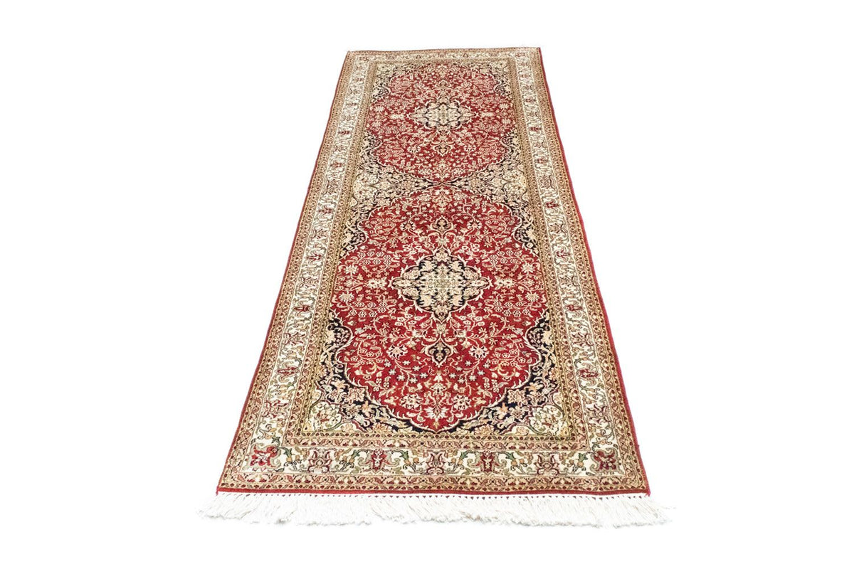 Runner Silk Rug - Kashmir Silk - 237 x 80 cm - red